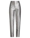 Alberta Ferretti Woman Pants Grey Size 6 Polyester, Silk In Metallic