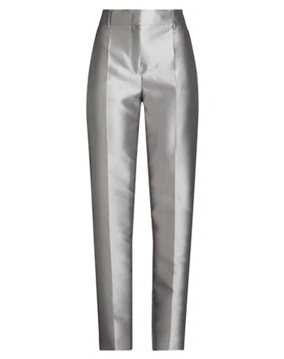 Alberta Ferretti Woman Pants Grey Size 6 Polyester, Silk In Metallic