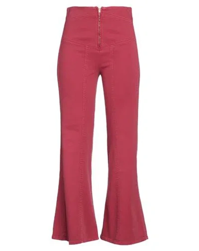 Alberta Ferretti Woman Pants Magenta Size 8 Cotton, Elastane