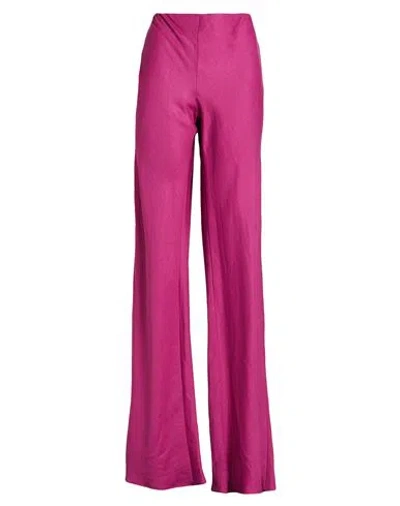 Alberta Ferretti Woman Pants Mauve Size 6 Linen, Viscose, Elastane In Purple