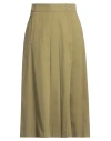 Alberta Ferretti Woman Pants Military Green Size 8 Cotton, Elastane In Green