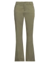 Alberta Ferretti Woman Pants Military Green Size 8 Cotton, Elastane In Green