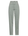 Alberta Ferretti Woman Pants Sage Green Size 6 Cotton In Sage Green