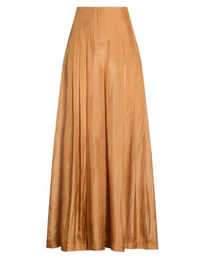 Alberta Ferretti Woman Pants Sand Size 8 Silk In Brown