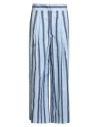 Alberta Ferretti Woman Pants Sky Blue Size 8 Cotton In Blue