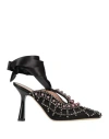 Alberta Ferretti Woman Pumps Black Size 8 Textile Fibers In Black