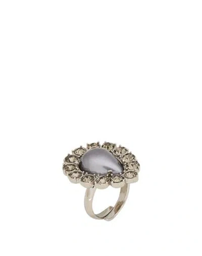 Alberta Ferretti Woman Ring Gunmetal Size Onesize Metal