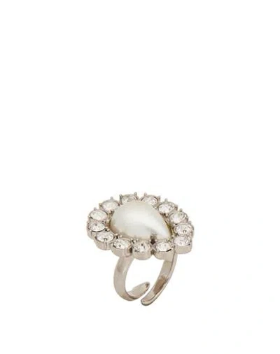 Alberta Ferretti Woman Ring White Size Onesize Metal