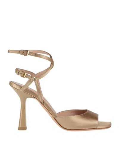 Alberta Ferretti Woman Sandals Beige Size 6 Textile Fibers In Brown