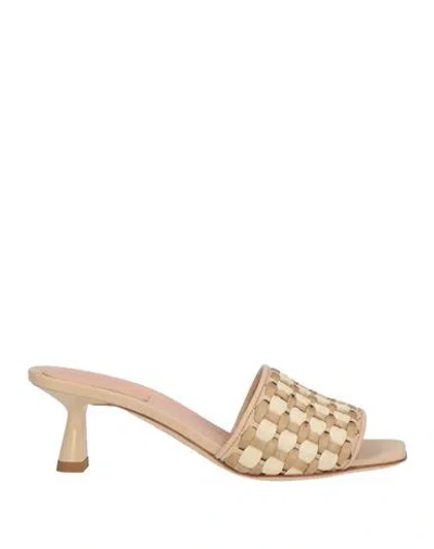 Alberta Ferretti Woman Sandals Beige Size 7 Leather, Textile Fibers