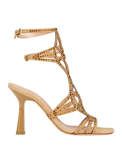 Alberta Ferretti Woman Sandals Beige Size 9 Leather