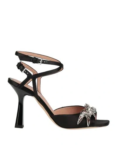 Alberta Ferretti Woman Sandals Black Size 7 Textile Fibers