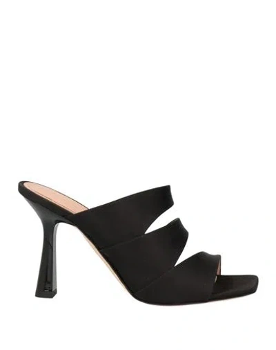 Alberta Ferretti Woman Sandals Black Size 7.5 Textile Fibers