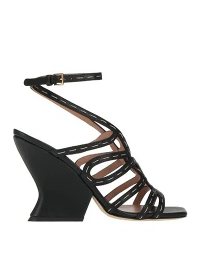 Alberta Ferretti Woman Sandals Black Size 8 Leather