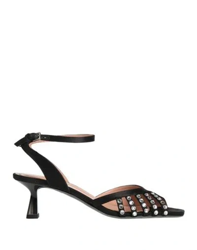 Alberta Ferretti Woman Sandals Black Size 8.5 Textile Fibers