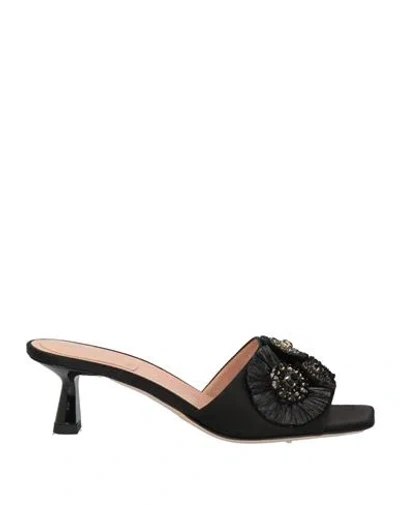 Alberta Ferretti Woman Sandals Black Size 9 Textile Fibers