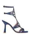 Alberta Ferretti Woman Sandals Blue Size 8 Leather In Blue