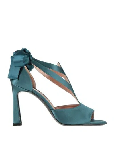 Alberta Ferretti Woman Sandals Emerald Green Size 7 Textile Fibers