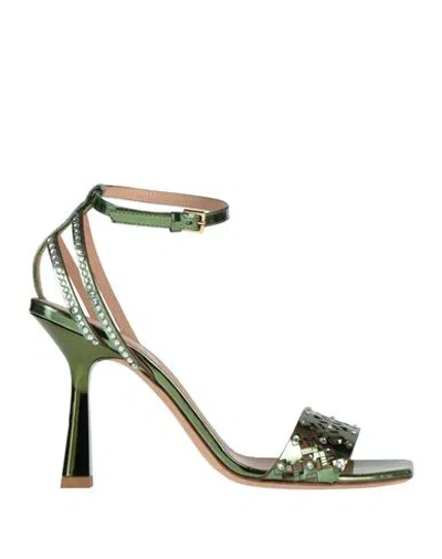 Alberta Ferretti Woman Sandals Green Size 9 Leather