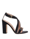 Alberta Ferretti Woman Sandals Lead Size 9 Textile Fibers In Grey