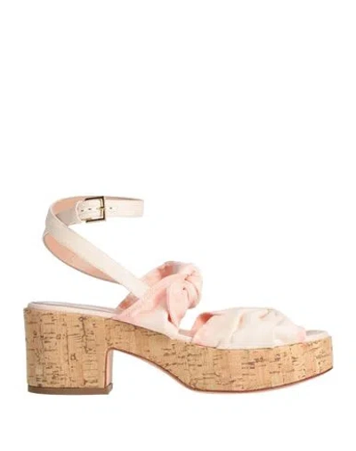 Alberta Ferretti Woman Sandals Light Pink Size 10 Textile Fibers