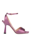 Alberta Ferretti Woman Sandals Lilac Size 8 Textile Fibers In Pink