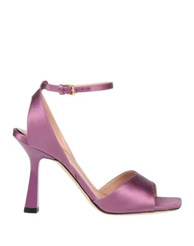 Alberta Ferretti Woman Sandals Lilac Size 8 Textile Fibers In Purple