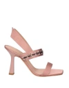 Alberta Ferretti Woman Sandals Pastel Pink Size 7.5 Textile Fibers