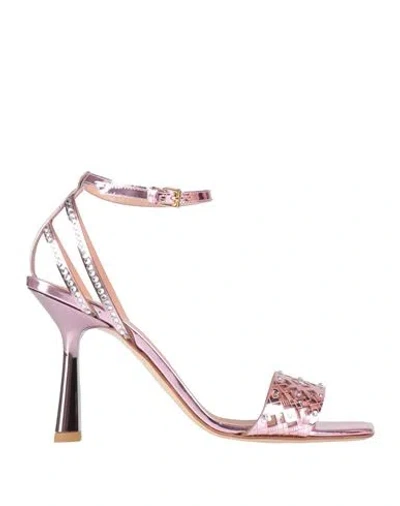 Alberta Ferretti Woman Sandals Pink Size 8.5 Leather