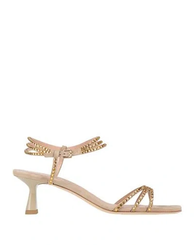 Alberta Ferretti Woman Sandals Sand Size 10 Leather In Neutral