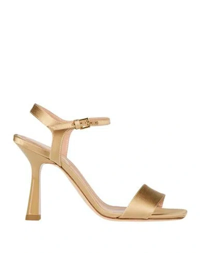 Alberta Ferretti Woman Sandals Sand Size 7 Textile Fibers In Gold