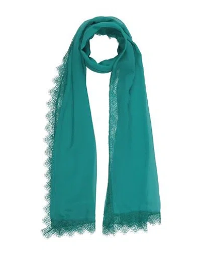 Alberta Ferretti Woman Scarf Emerald Green Size - Silk, Polyamide