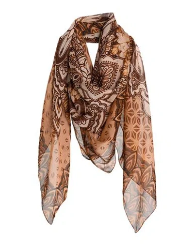 Alberta Ferretti Woman Scarf Tan Size - Silk In Brown