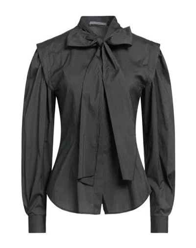 Alberta Ferretti Woman Shirt Black Size 4 Cotton, Polyamide, Elastane