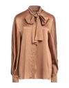 Alberta Ferretti Satin-finish Blouse With Tie Neck Detail
