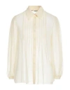 Alberta Ferretti Woman Shirt Cream Size 8 Silk In White