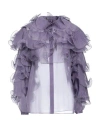 Alberta Ferretti Woman Shirt Dark Purple Size 8 Silk In Purple
