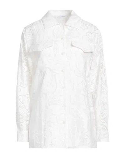Alberta Ferretti Woman Shirt Ivory Size 6 Viscose, Polyamide In White