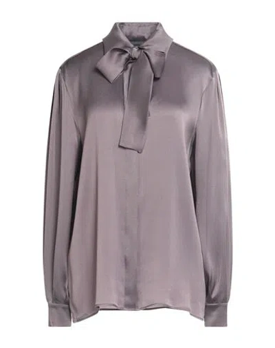 Alberta Ferretti Woman Shirt Light Brown Size 8 Acetate, Silk In Gray