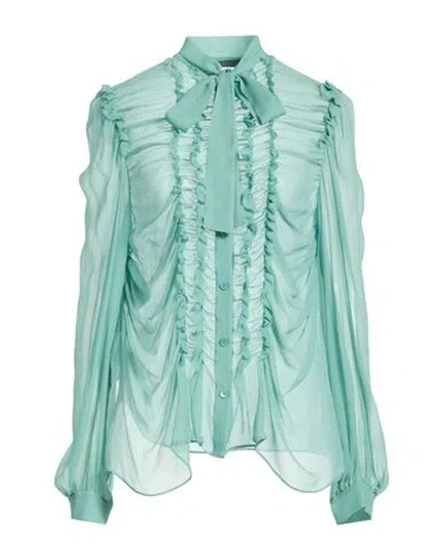 Alberta Ferretti Woman Shirt Light Green Size 2 Silk In Blue