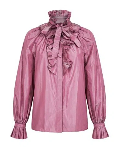 Alberta Ferretti Woman Shirt Mauve Size 8 Polyester, Silk In Purple