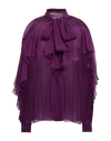 Alberta Ferretti Woman Shirt Plum Size 6 Silk In Purple