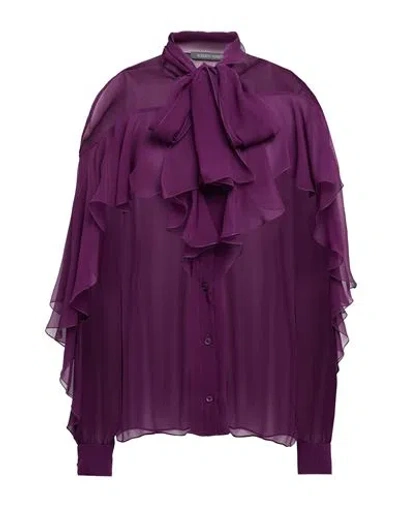 Alberta Ferretti Woman Shirt Plum Size 6 Silk In Purple