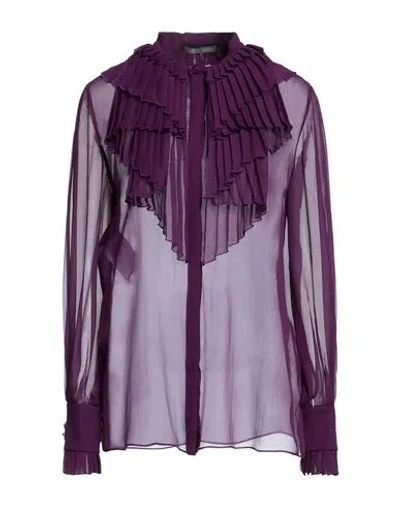 Alberta Ferretti Woman Shirt Deep Purple Size 8 Silk