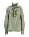 Alberta Ferretti Woman Shirt Sage Green Size 8 Polyester, Silk In Sage Green