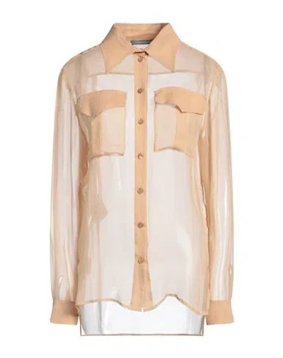 Alberta Ferretti Woman Shirt Sand Size 6 Silk In Beige