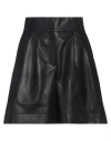 Alberta Ferretti Woman Shorts & Bermuda Shorts Black Size 4 Sheepskin In Black