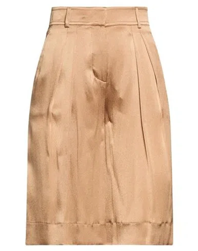 Alberta Ferretti Woman Shorts & Bermuda Shorts Camel Size 0 Acetate, Silk In Brown