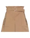 Alberta Ferretti Woman Shorts & Bermuda Shorts Camel Size 10 Cotton, Elastane In Beige