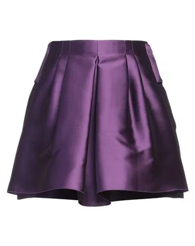 Alberta Ferretti Woman Shorts & Bermuda Shorts Purple Size 6 Polyester, Silk